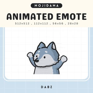 Dab Wolf Emotes Animation: Cute Chibi Animated Twitch Emotes for Streaming on Kick, Discord, YouTube, OBS, Vtuber & Gaming