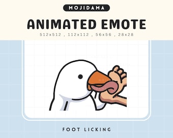 Goose Animated Twitch Emotes Foot Licking Animation Cute Chibi Silly Feet Lick Kawaii Emote Vtuber Streamer Live Streaming Discord Emot
