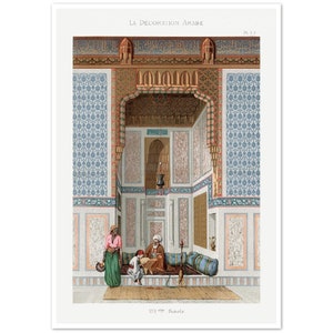 Arabic family lithograph plate no. 1 & 2, Emile Prisses (1885)/ High Quality Illustrations/ Wall Décor/ Poster