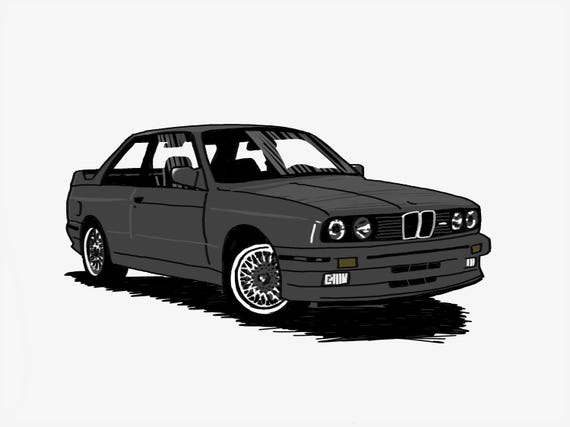 1987 BMW E30 M3 - Printable Art - Etsy Canada