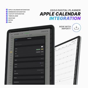 2024 Digital Planner with Apple Calendar Integration with Import, Reminders, ChatGPT, Timers and More | Goodnotes, Notability, Zoomnotes