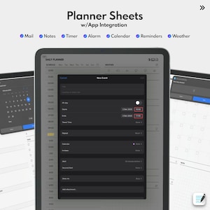 Puede incluir: Una captura de pantalla de una aplicación de planificación digital en una tableta. La aplicación tiene un planificador diario, un calendario, el clima y recordatorios. El usuario está creando un nuevo evento con un título, una ubicación, horas de inicio y finalización, y otras opciones.