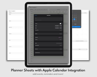 Hojas de planificación de GoodNotes/Notability con integración de Apple Calendar (PDF, A4)