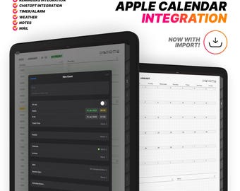 Planificador digital Discover Notes 2025 con integración de Apple Calendar con importación, recordatorios, ChatGPT, temporizadores y más / Goodnotes, Notability