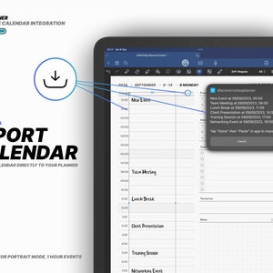 Puede incluir: Una captura de pantalla de una aplicaci&oacute;n de agenda digital en una tableta. La aplicaci&oacute;n est&aacute; abierta a una vista de agenda diaria para el 9 de septiembre de 2023. La aplicaci&oacute;n tiene una funci&oacute;n para importar eventos desde un calendario. El texto en la pantalla dice "Nuevo evento el 03/09/2023, 00:00", "Reuni&oacute;n de equipo el 09/09/2023, 08:00", "Pausa para el almuerzo el 09/09/2023, 11:00", "Presentaci&oacute;n del cliente el 09/09/2023, 14:00", "Sesi&oacute;n de capacitaci&oacute;n el 09/09/2023, 17:00", "Evento de redes el 09/09/2023, 19:00".