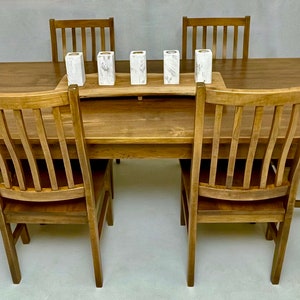 7 pc. dining room set modern cottage table,French farmhouse table, Harvest dining table, chairs , solid wood table,Handcrafted furniture
