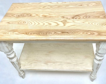 Kitchen Island,Farmhouse,French cottage design,Harvest,Rustic, Distressed side table,Solid wood Handcrafted