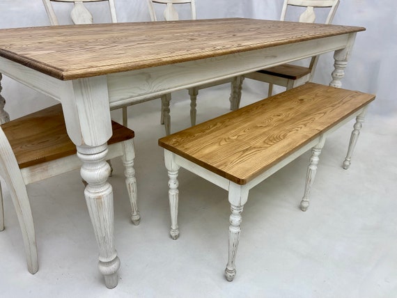 French cottage table, farmhouse, Harvest dining table,Rustic,Distress dining table,Solid wood,Handcrafted furniture
