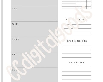 Weekly planner with habit tracker