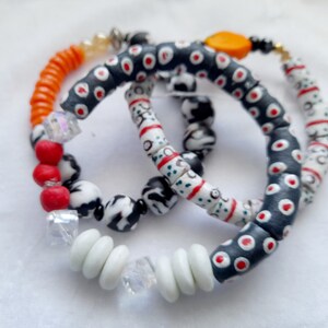 Glass  Beads Bracelets Boho Elastic band for all arm sizes