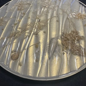 Botanical Resin Lazy Susan: Elegant Dining Table Spinner (11.5 inches)