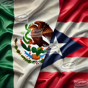 Mexico & Puerto Rico Flags Digital Download