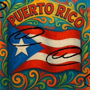 Puerto Rico Flag Digital Art Download | Vibrant Puerto Rican Wall Art | Cultural Latino Pride Decor| PNG & JPG