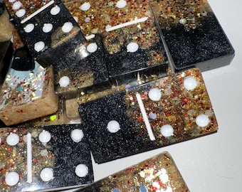 Handcrafted Black and Gold Dominoes