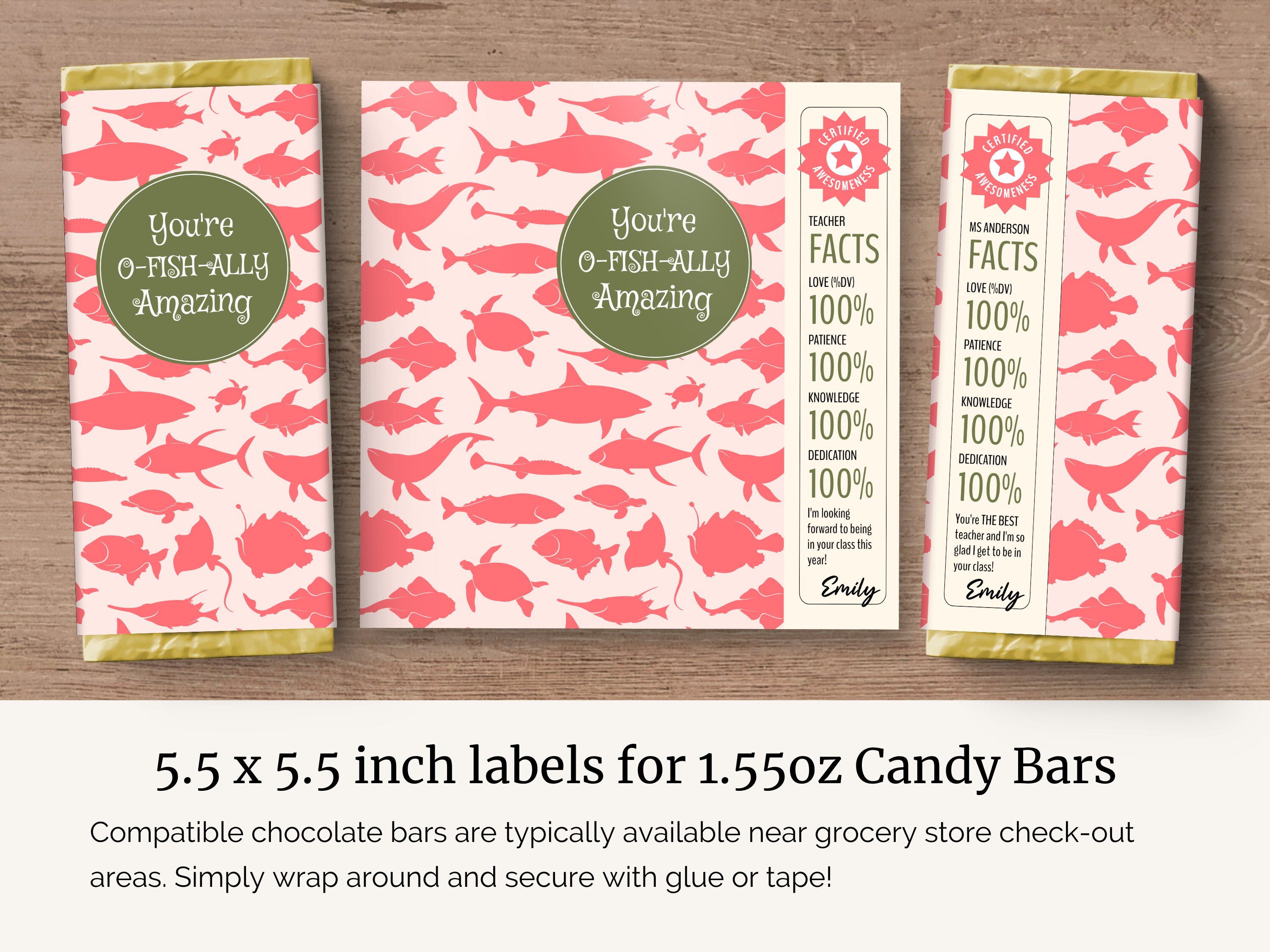 Meet the Teacher Gift From Student, Editable Fish Candy Bar Wrapper for ...
