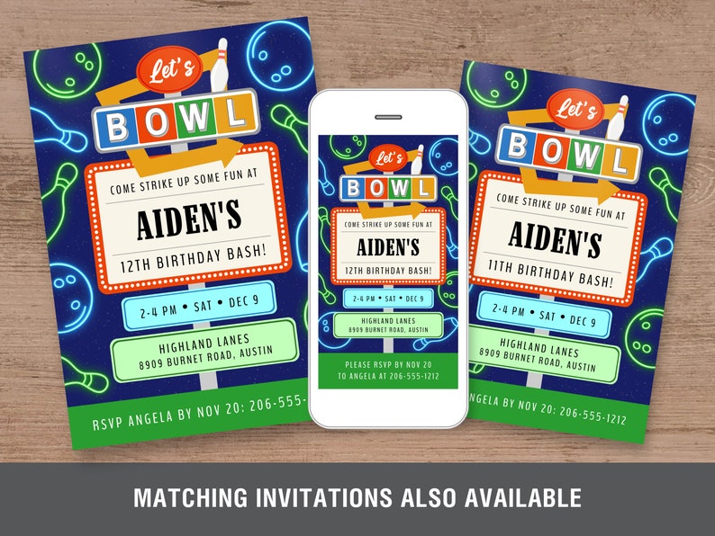 Bowling Chip Bag for Boy Birthday Party Favor, Neon Glow Bowling Party