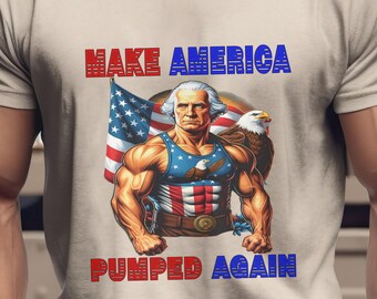 Make America Pumped Again Shirt: Patriotic George Washington Gym Tee