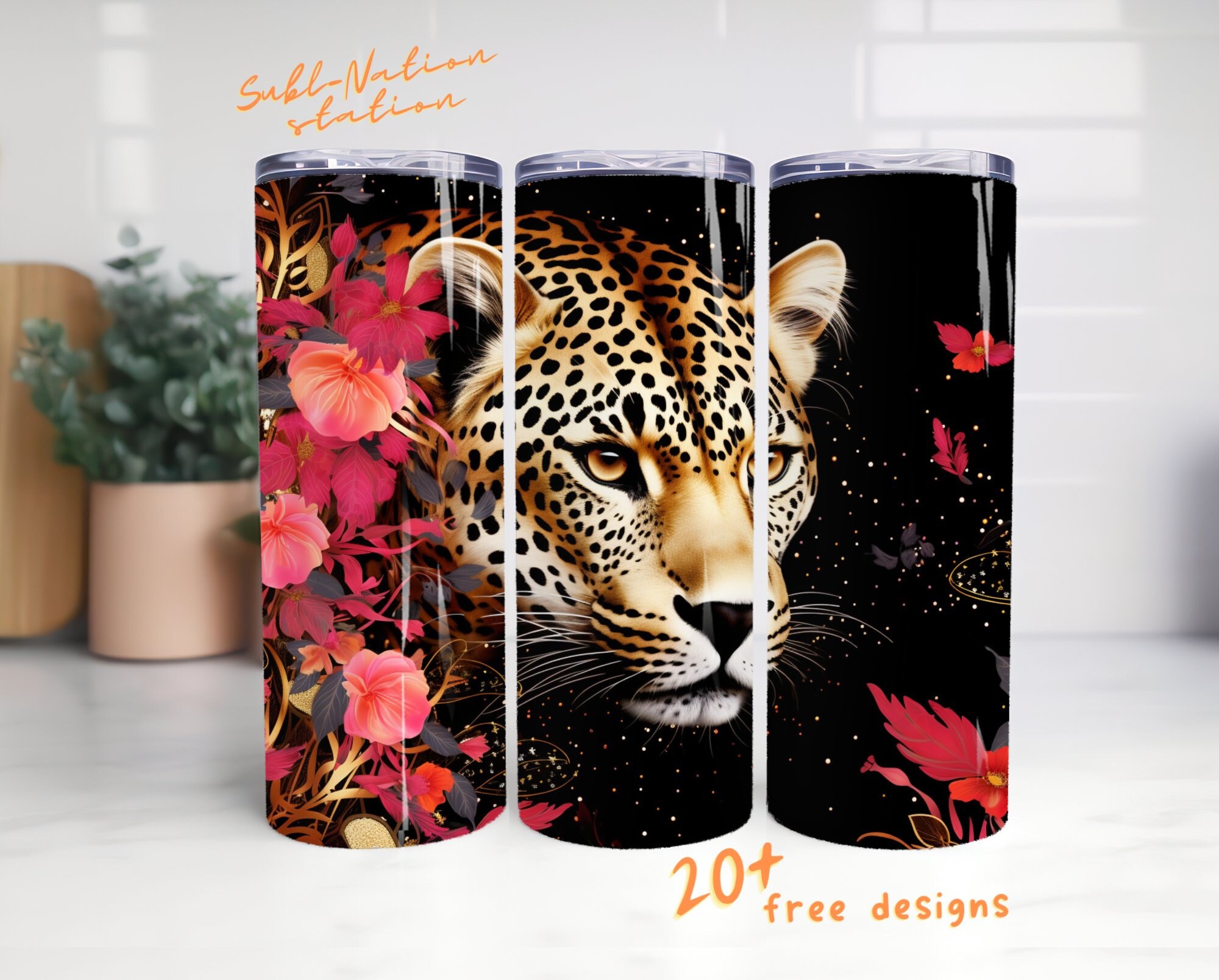 Cheetah Tumbler Wrap 20 Oz Skinny Tumbler Sublimation Design - Etsy