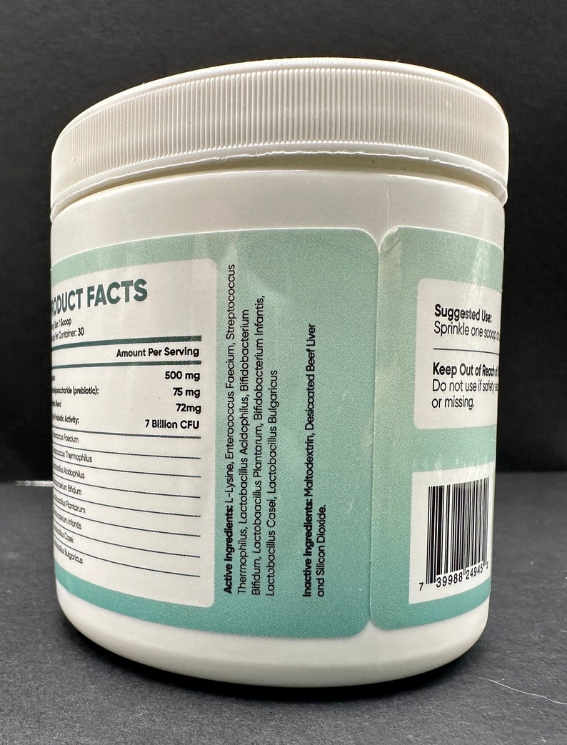 May include: White plastic container with a green label listing product facts and ingredients. The label includes a list of active ingredients, inactive ingredients, and suggested use. The container has a barcode on the side.