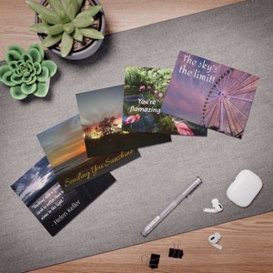 Confezione da 5 biglietti d'auguri multi-design/Biglietti per appunti assortiti per tutte le occasioni/Biglietti d'auguri per fotografia naturalistica/Bundle Pack con buste