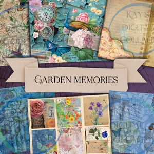 Vintage Gardens, Digital Download, Collages, Junk Journaling, Scrapbooking, Decoupage, Vintage, Gardens, Ephemera, Paper Crafts, Journals