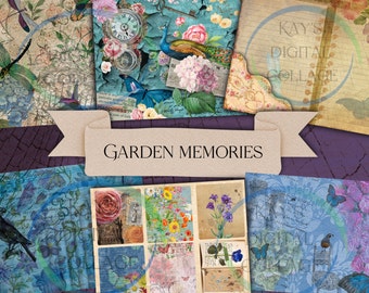 Vintage Gardens, Digital Download, Collages, Junk Journaling, Scrapbooking, Decoupage, Vintage, Gardens, Ephemera, Paper Crafts, Journals