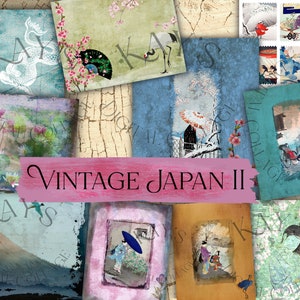 Vintage Japan II, Junk Journal, digital collage, Handmade, Scrapbooking, Paper Crafts, Travel Journal