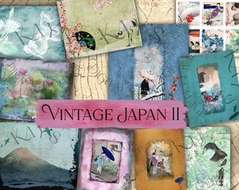 Vintage Japan II, Junk Journal, digital collage, Handmade, Scrapbooking, Paper Crafts, Travel Journal