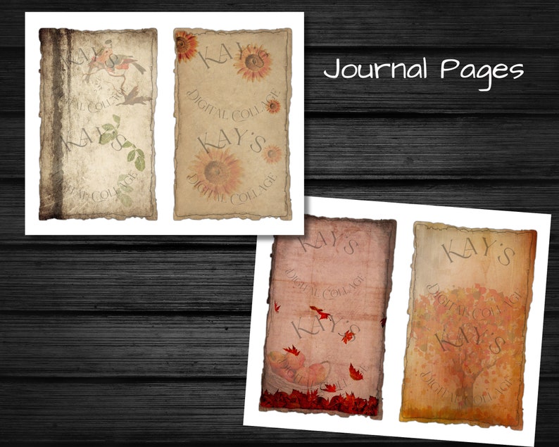 GRUNGE AUTUMN: Journal Pages, Journal Covers, Rolodex Cards Ephemera, Scrapbooking and Paper Crafts image 6