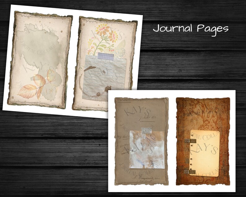 GRUNGE AUTUMN: Journal Pages, Journal Covers, Rolodex Cards Ephemera, Scrapbooking and Paper Crafts image 3