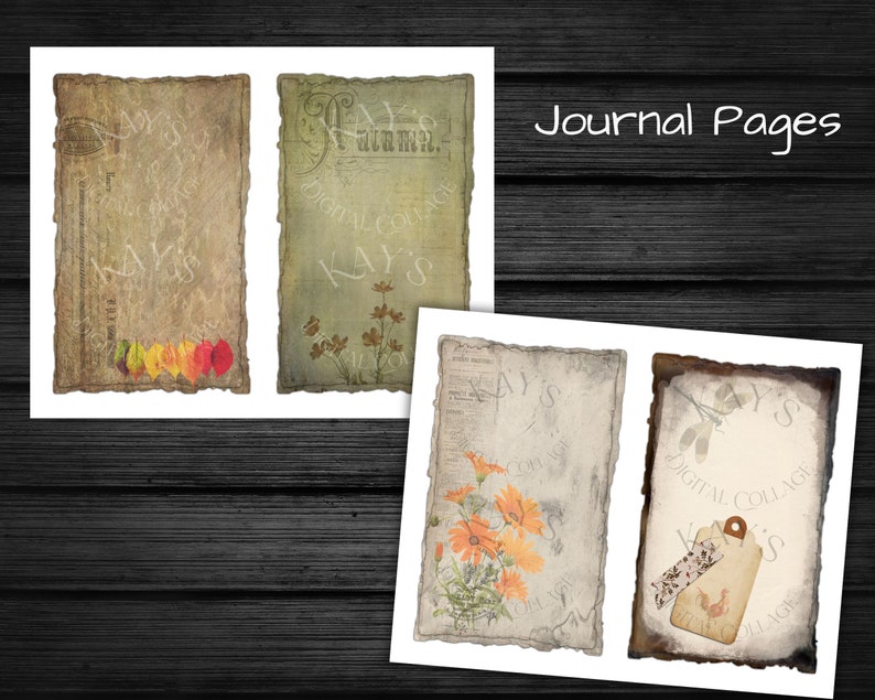 GRUNGE AUTUMN: Journal Pages, Journal Covers, Rolodex Cards Ephemera, Scrapbooking and Paper Crafts image 5
