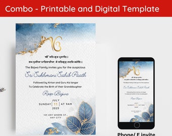 Editable Sukhmani Sahib Path Invitation, Sukhmani Sahib Path Digital Invitation, Akhand Path Invitation, Sehaj Path Invite Digital