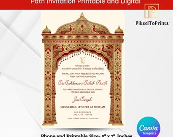 Editable Sukhmani Sahib Path Invitation for wedding | Luxury Akhand Path Invite Template Birthday (Digital Download)
