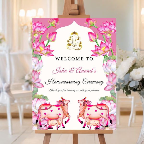 Editable Indian Reception Welcome Sign, Indian Wedding Welcome Sign ...