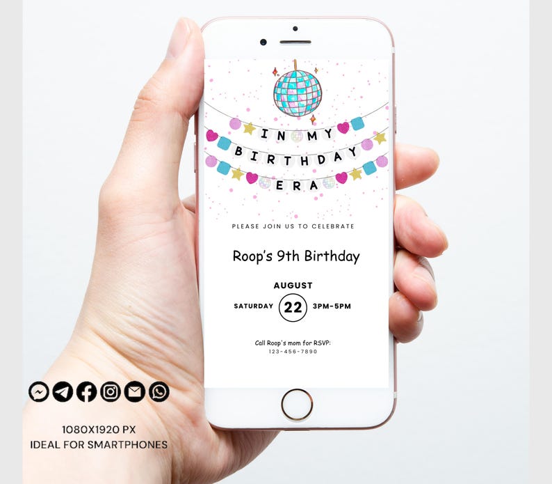 Editable Its My Birthday Era Invitation: Girl Birthday Party Invite ...