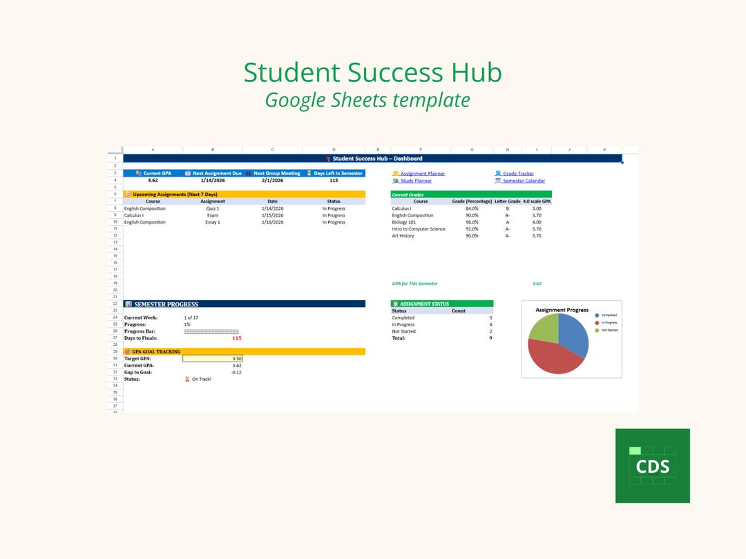 Student Planner 2026 | College Grade Tracker & GPA Calculator | Google ...
