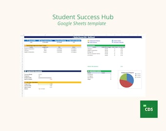 Student Planner 2026 | College Grade Tracker & GPA Calculator | Google Sheets Spreadsheet Template