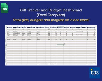Gift Tracker Excel | Budget Planner, Christmas List, Holiday Shopping Spreadsheet