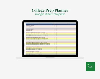 College Application Tracker Google Sheets | FAFSA & Scholarship Deadline Checklist | College Prep Planner