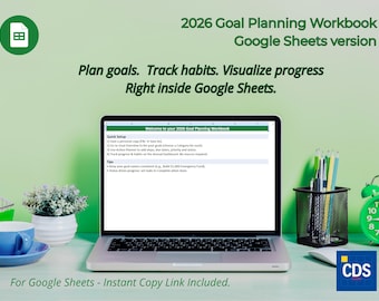 2026 Goal Planner Google Sheets | Habit Tracker, Weekly Goal Tracker, Annual Dashboard
