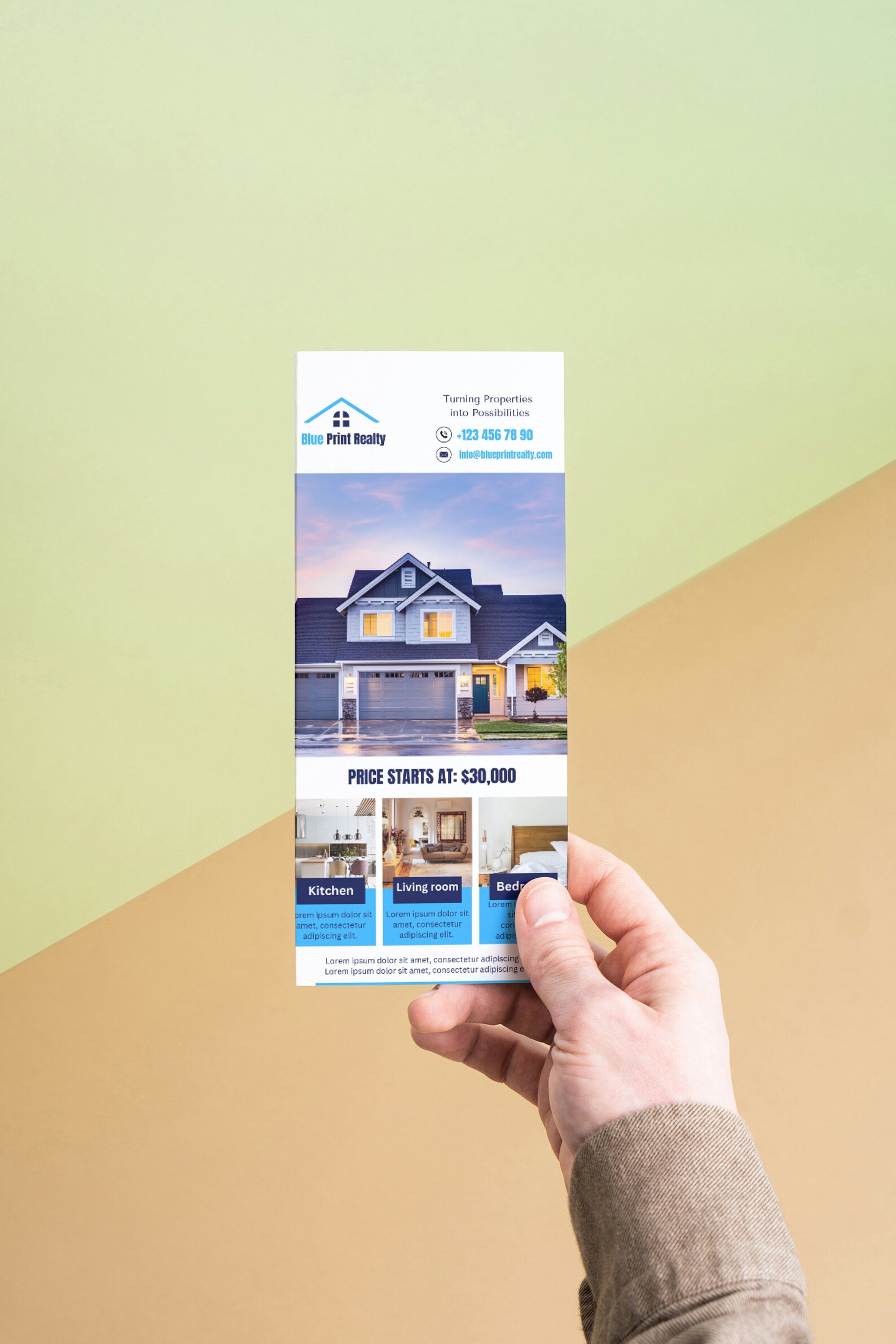 DIY Real Estate Trifold Brochure, Editable Tri-fold Business ...