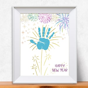Neujahr Handabdruck Kunst, Wunderkerzen Handabdruck Kunst, Frohes Neues Jahr Handabdruck, Feuerwerk Handabdruck Handwerk, Vorschul Neujahr Kunst, Handabdruck Kunst