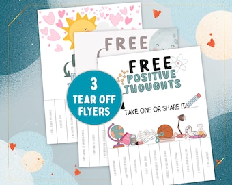 Positive Affirmation Tear-Off Flyers for Kids, Classroom Decor (PDF), School Counselor Poster, Therapy Office Printable