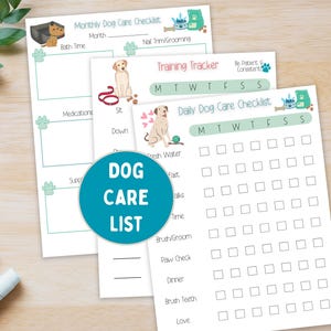 Tabla de tareas para perros para niños, lista de tareas diarias para perros, registro diario de cuidados, registro de adiestramiento de mascotas