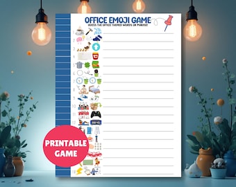 Office Emoji Game, Work Icebreaker Printable, Staff Meeting Printable Activity, Office Party Game, Team Building Game