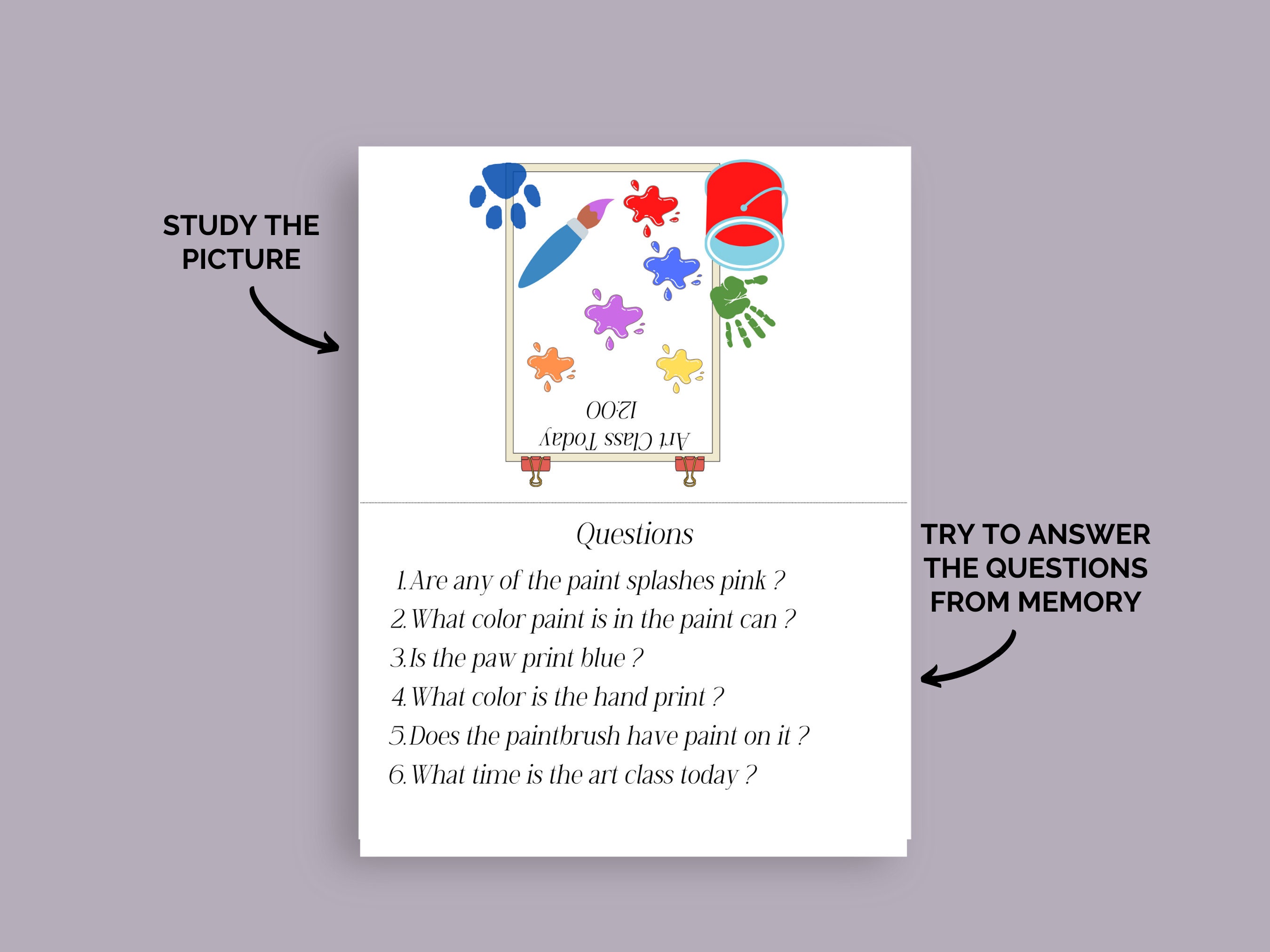 Printable Memory Game for Kids, Brain Game for Kids, Memory Cards, Seek ...