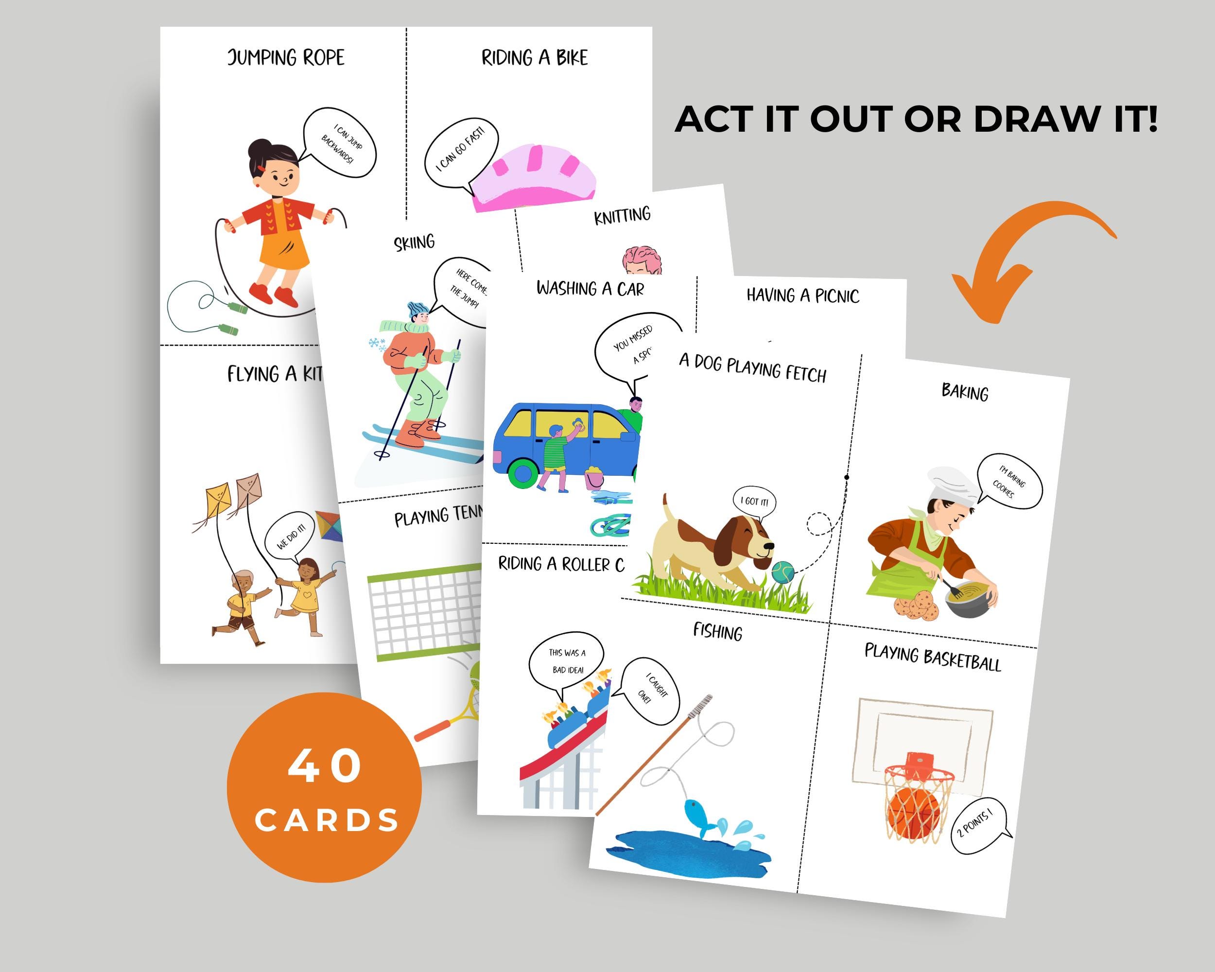 Charades for Kids, Action Charade Games, Movement Game, Boredom Buster ...
