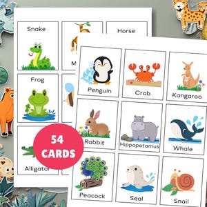 Tarjetas de charadas de animales, juego para primaria (descarga digital), actividades imprimibles para representar, dibujar y describir, actividad preescolar