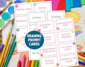 Drawing Prompts For Kids, Drawing Challenge Printable, Creative Drawing Ideas, Classroom Activities, Boredom Buster