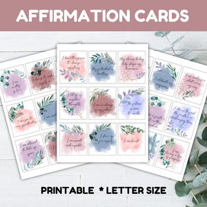 Cartões de Afirmação para Imprimir, Cartões de Afirmação Diários, Prática de Atenção Plena, Cartões de Amor Próprio, Cartões Motivacionais Afirmações para Imprimir